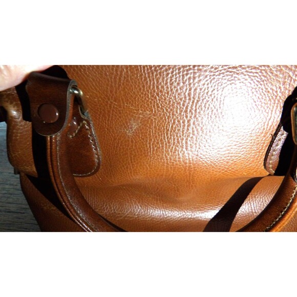 Liz Claiborne Brown Leather Purse Pocketbook Shoulder Strap and Handles Vintage - Picture 10 of 16